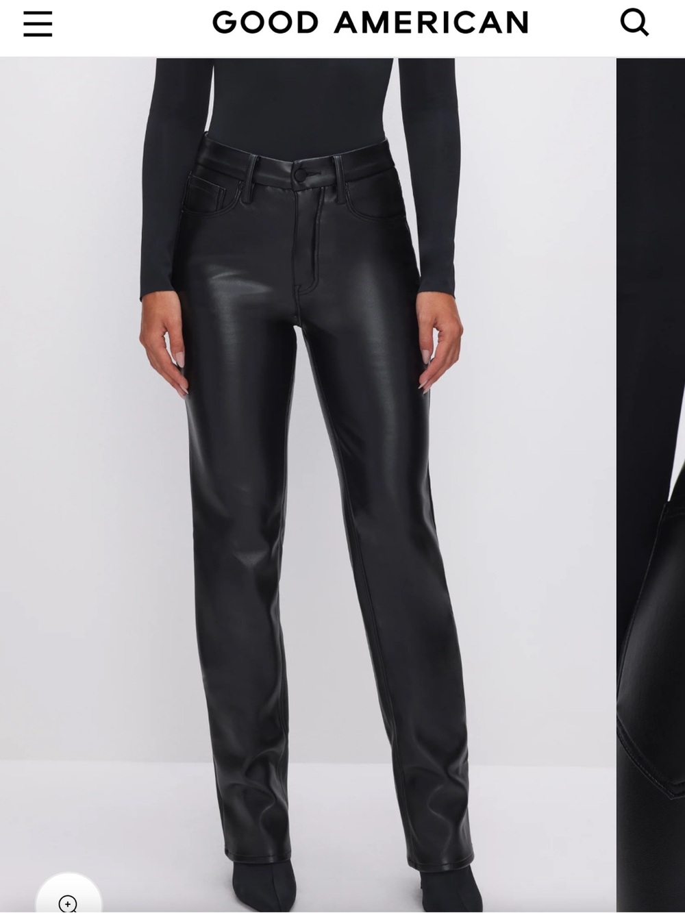 Good American Good Icon Faux Leather Pants size 14/32